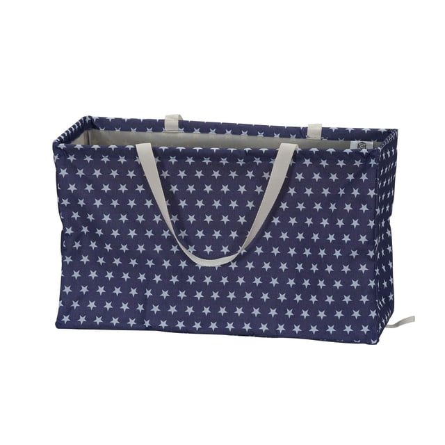 Bolsa utilitaria Household Essentials con estrellas azules y blancas, 28 x 56 x 33 cm