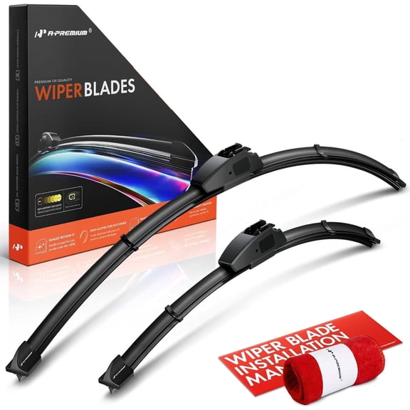A-Premium Windshield Wiper Blades Compatible with Genesis G70 2019-2024, GV80 2021-2024, GV60 2023-2024, GV70 2022-2023 - 26" and 18", Hook Connector, with Wear Indicator & Towel (Pack of 2)