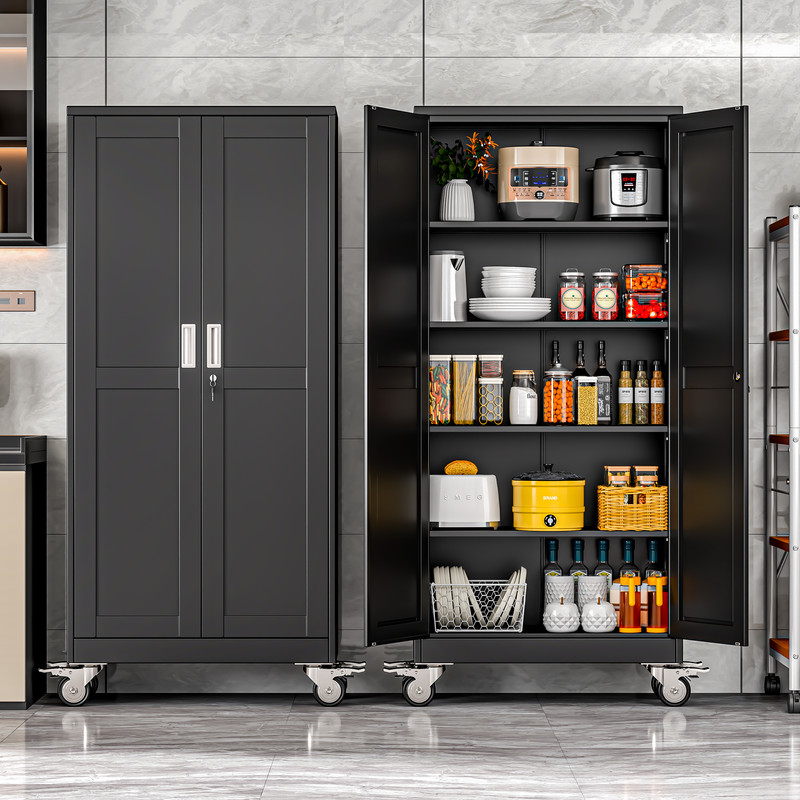 Erosoei 71"H Metal Garage Storage Cabinet with Wheels, Tool Storage Cabinet with 4 Adjustable Shelves