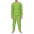 thumbnail image 3 of Salouo Daisies Flowers Print Button-Front Long Sleeve Pajama Set for Men, Soft 2Pjs Men's Long Sleeve Sleepwear-X-Large, 3 of 7