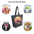 thumbnail image 7 of FORMRS Womens Canvas Tote Bag with Zipper Inner Pocket Shoulder Handbag, Sunset Star Pattern, 7 of 7