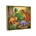 thumbnail image 4 of Stupell Industries Dinosaurs in Jungle Scene Animals & Insects Painting Gold Floater Framed Art Print Wall Art, 31 x 25, 4 of 10