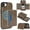 Coffee, variant on Case for iPhone 16e Wallet Case with Detachable Folio Card Holder [RFID Blocking], Kickstand, Magnetic Back Case Compatible with Mag-Safe, Protective Cover for iPhone 16e, Gray