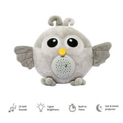 EAREST Plush Owl White Noise Sound Machine with Light Projector for Babies, White
