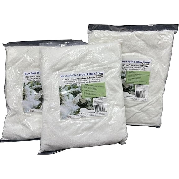 Professional Quality Artificial Polyethylene Snow for Holiday Décor, 10-Ounce Bag (Pack of 3)