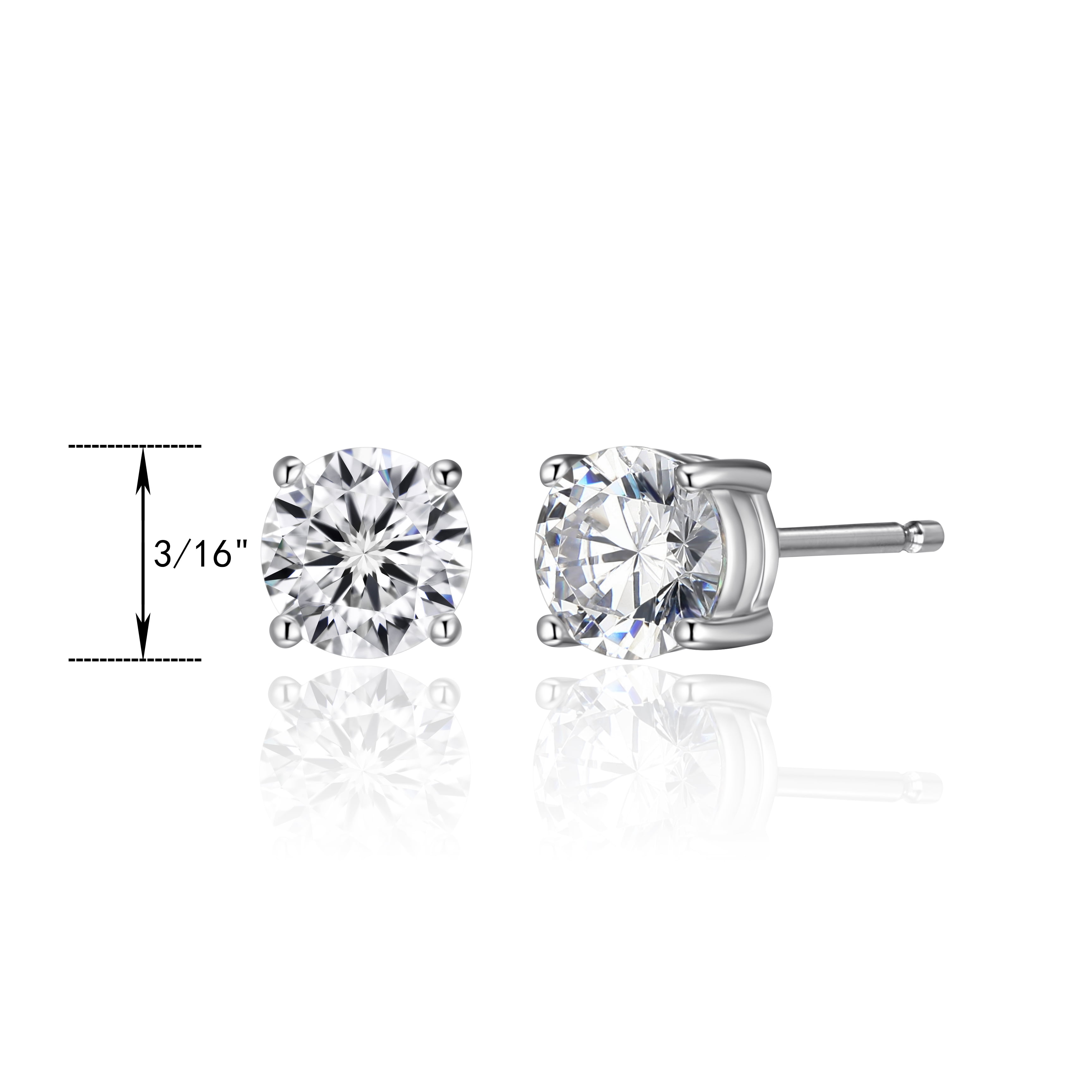 Forever Facets Cubic Zirconia Heart Pendant and Round Stud Earring Set