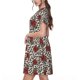 thumbnail image 2 of Easygdp Leopard Print Rose para Vestido Transpirable de Mujer, Vestido Suelto de Manga Corta con Pliegues y Bolsillos para el Verano, 2 of 6