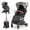 Gray, variant on ELLEGNT Baby Stroller, Lightweight Portable Kids Stroller with One-Hand Fold, Adjustable Backrest, Extendable Canopy, Footmuff, Storage Basket and Cup Holder for Newborns and Toddlers in Pink