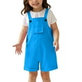 thumbnail image 5 of Bigetiay Little Girls Jumpsuits Rompers Casual School Romper Sky Blue Bib Pants with Pockets for Daily Wear Cute Summer Outfits for Girls 4-5 Years, 5 of 6