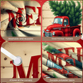 thumbnail image 2 of Vintage Red Truck Christmas Tree Merry Christmas Banner for Holiday Party Home Decoration Winter Festival, 2 of 9