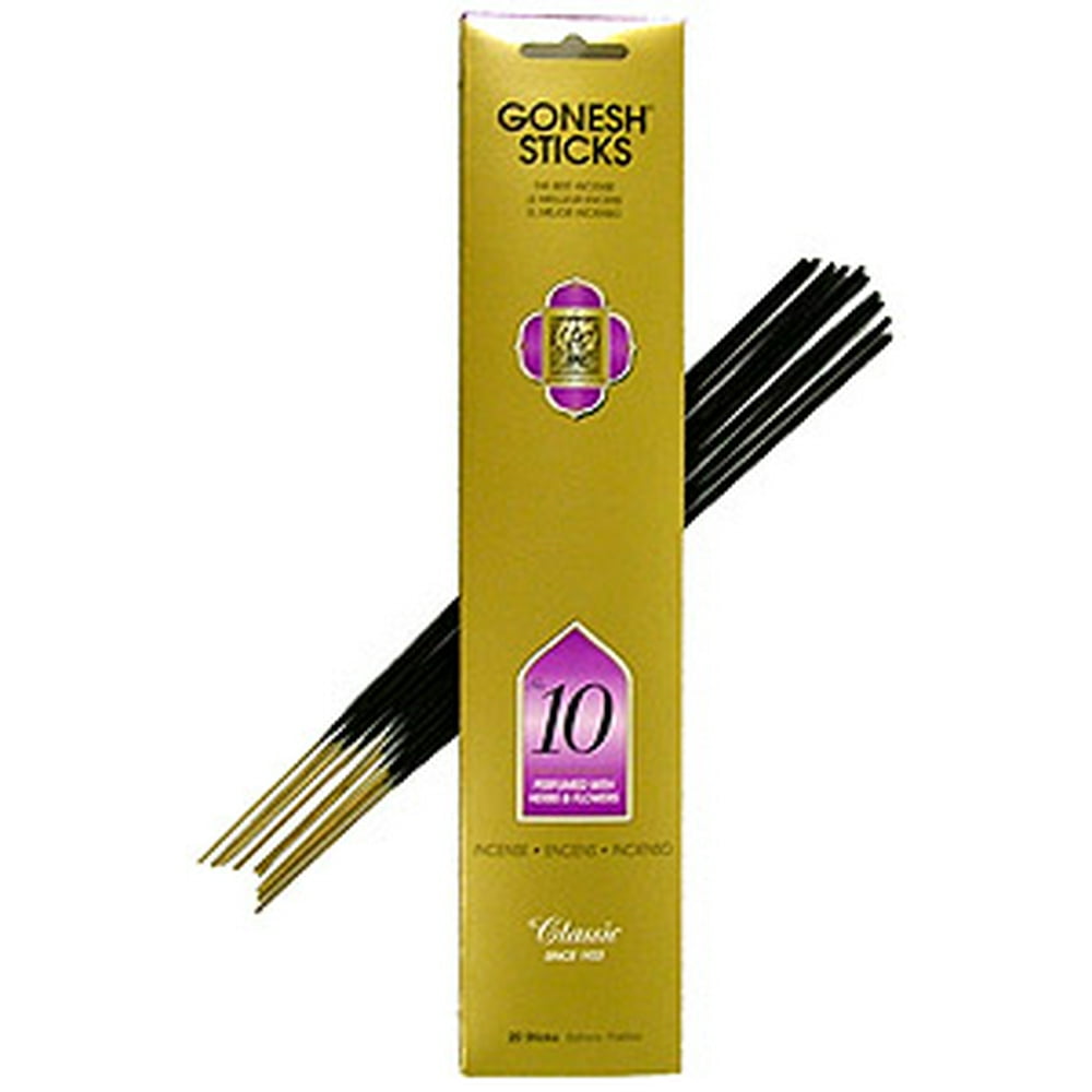 10 Herbs and Flowers Gonesh Stick Incense 20 Stick Package