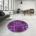 thumbnail image 3 of Ahgly Company Indoor Round Patterned Purple Area Rugs, 6' Round, 3 of 6