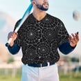 thumbnail image 5 of Rateoe Spider Web Black Pattern Men’s Baseball Short Sleeve Polo Shirt, Midweight Men's Shirt Golf Shirt Polo Shirts Quick Dry Short-3X-Large, 5 of 7
