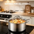 thumbnail image 6 of Stainless Steel Stock Pot with Steamer Rack - 8 Quart Heavy Duty Induction Cooking Pot, Nonstick Thick Bottom Soup Pot with Visible Lid for Pasta, Soup, Canning, Boiling, Simmer, 6 of 6