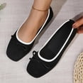 thumbnail image 2 of KIJBLAE Women's Color Block Trim Bow Knot Flats, Vintage Low Cut Slip On Lazy Casual Moccasin Shoes Black 41, 2 of 9