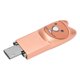 thumbnail image 3 of Memoria USB 2.0 con diseño de dibujos animados, portátil, con adaptador para Android, Plug and Play, oro rosa de 128 G, 3 of 5