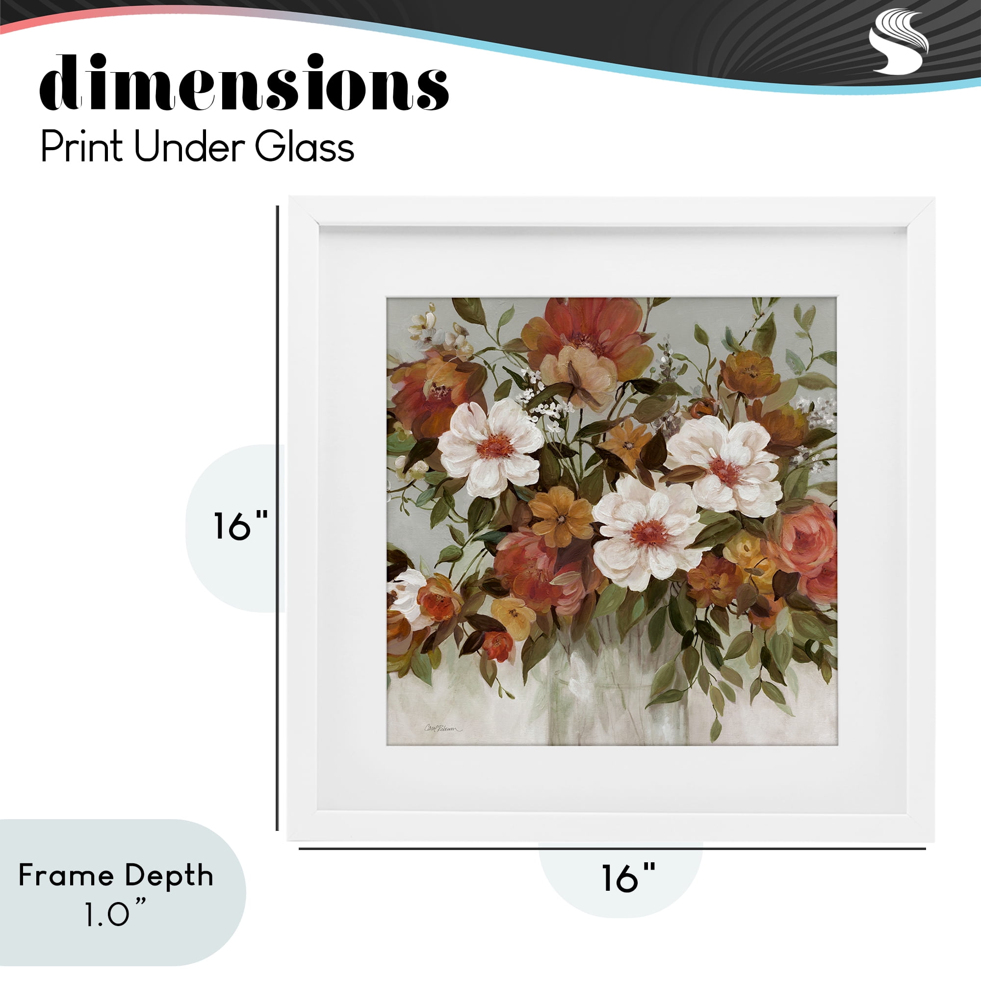 Stupell Industries Muted Vibe Bouquet White Framed Print Under Glass, design by Carol Robinson