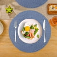 thumbnail image 5 of Xmushyra Round Placemats Set of 6, 15 inch Braided Table Mats, Heat Resistant Washable Place Mats for Dining Table, Kitchen and Outdoor Dining, Blue, 5 of 6