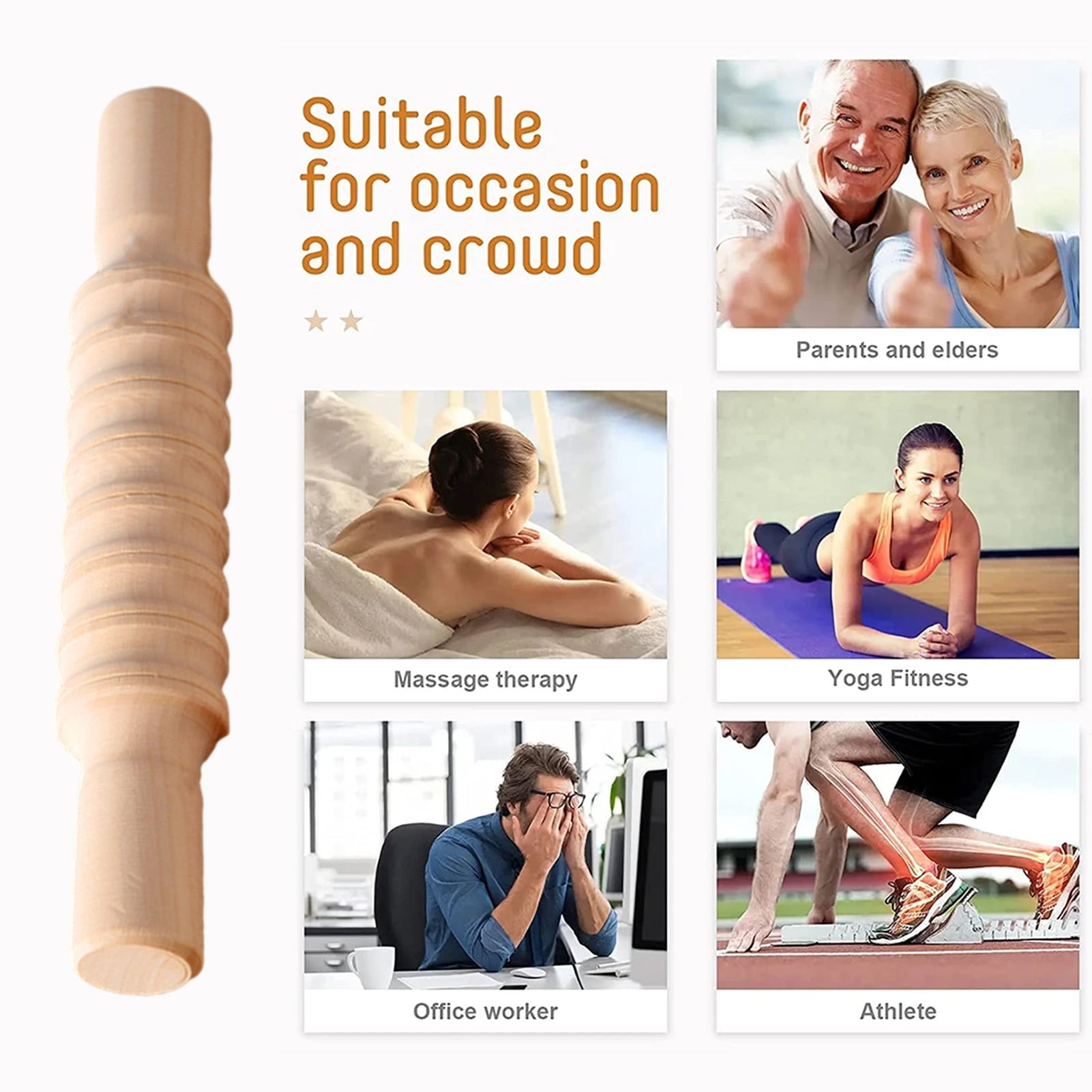 LINASHI Wooden Muscle Roller Stick Muscle Roller Stick for Shin