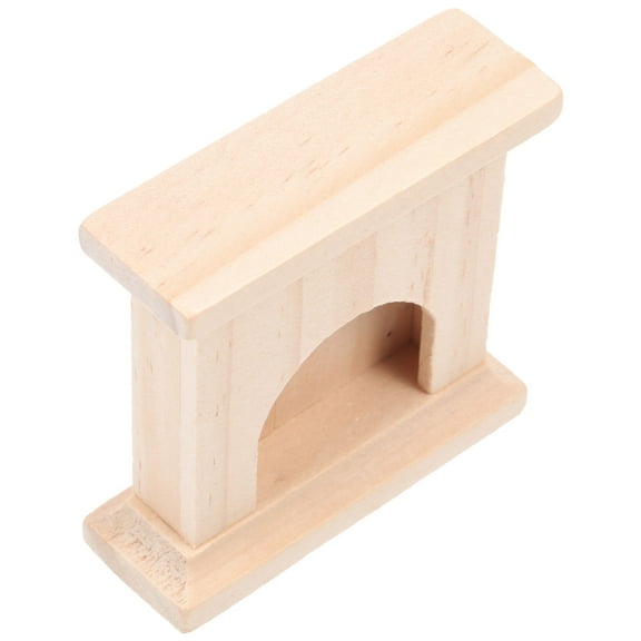 LABRIMP 1Set Mini House Furniture Set Wooden Fireplace Model for Doll House Decor Light Brown