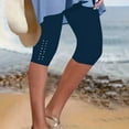 thumbnail image 2 of ABATAB Womens Bermuda Leggings Summer High Waist Yoga Shorts Comfy Stretchy Workout Beach Leggings, 2 of 5