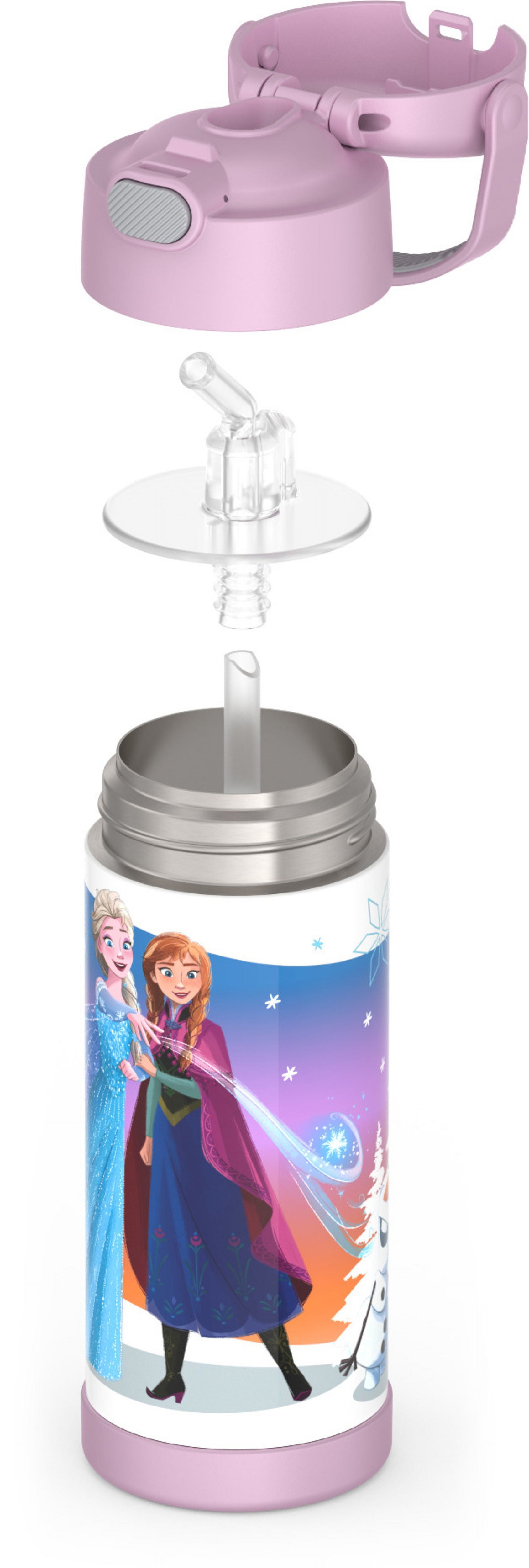 Thermos Kids Stainless Steel Funtainer Water Bottle with Straw, Dishwasher Safe, Leak Proof, Frozen, 14 oz