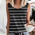 thumbnail image 2 of JSheng Summer Striped Tank Tops for Women Fashion Summer Striped Round-Neck Sleeveless Tank Top Black XL, 2 of 5