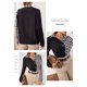 thumbnail image 3 of Camiseta Básica Camiseta básica Colorblock gasa para mujer, camisa informal, blusa, traje de oficina para mujer Cgtredaw para Mujer Negro T M, 3 of 8