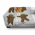 thumbnail image 3 of Gingerbread Man Soft Flannel Fleece Throw Blanket, Gingerbread Man in Humorous Positions Caught Eaten Artwork, Cozy Plush for Indoor and Outdoor Use, 50" x 70", Caramel Yellow Red, by Ambesonne, 3 of 6