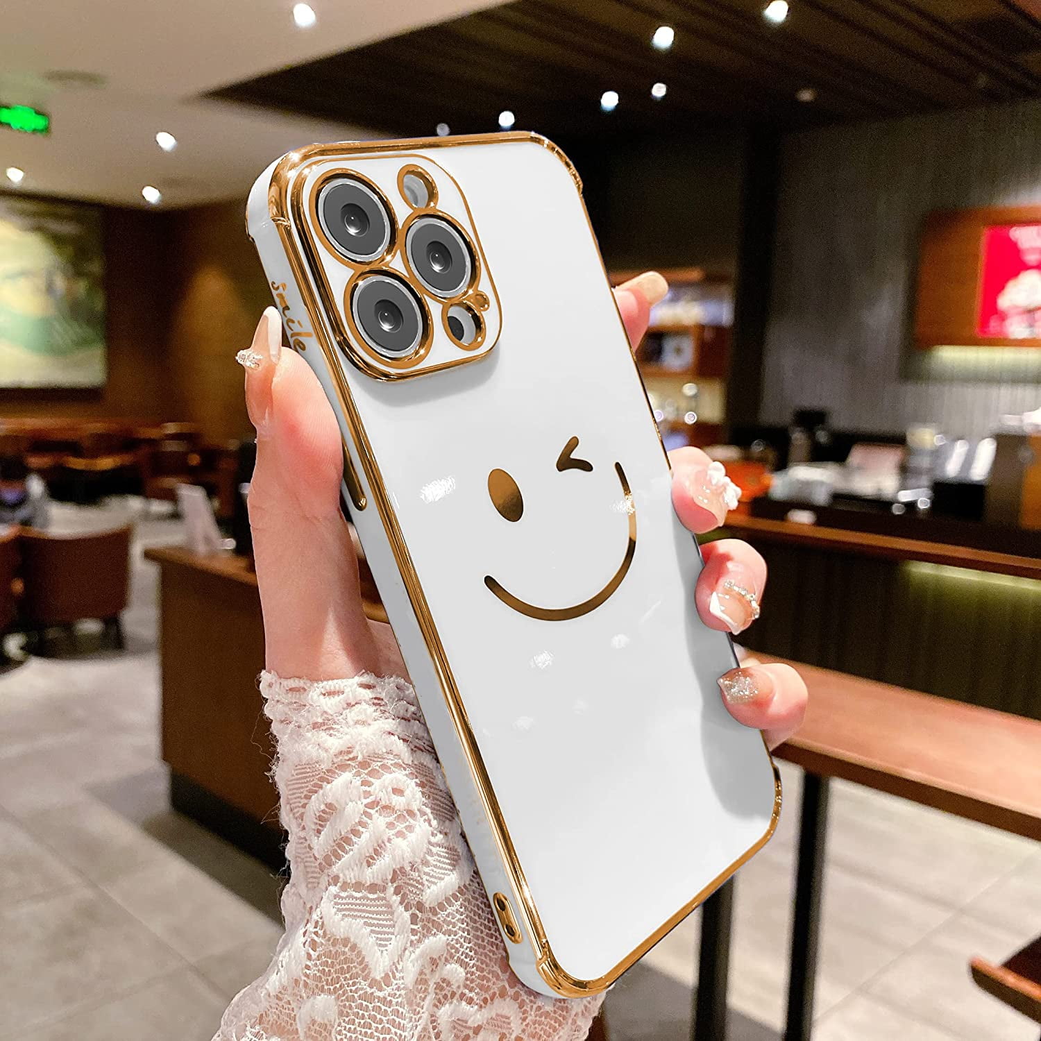 iPhone 13 Pro Max Case with Finger Grip Holder, Fun Designer