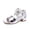 Light Gray, variant on Girls' Pearl Bow Heeled Sandals, Kids Open-Toe Dress Shoes, Girls Wedding Party Dance Sandals with Ankle Strap