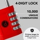 thumbnail image 3 of Candado Cerradura de combinación de 4 dígitos - para gimnasio, escuela, casillero, puerta exterior, cobertizo, cerca y almacenamiento - Metal resistente a la intemperie - Sin llave, fácil de configura, 3 of 7