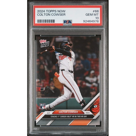 Graded 2024 Topps Now Colton Cowser #66 Rookie RC Baseball Card PSA 10 Gem Mint