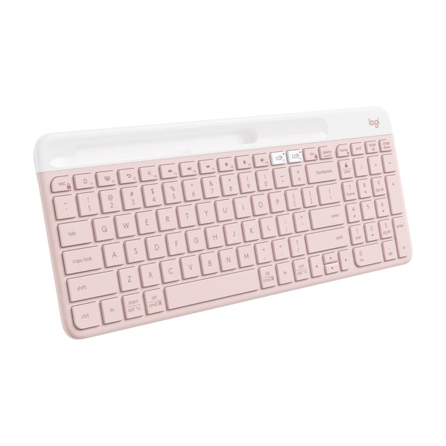 Logitech K580 Multi-Device Slim Wireless Keyboard, Built-in Cradle for Device; for Laptop, Tablet, Desktop, Smartphone, Win/Mac, Bluetooth/Receiver,