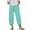 Light Blue, variant on Diufon Womens Linen Wide Leg Pants Summer Plus Size Pants Solid Color Capris Pants with Pockets