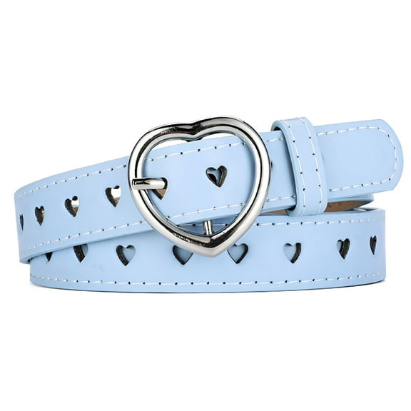 TELOLY Fashion Heart Buckle Belt for Women Cool Subcultures Hollowed Waist Belt for Teens Girl Pu Leather Women Belt Jeans Belt Girls Belt