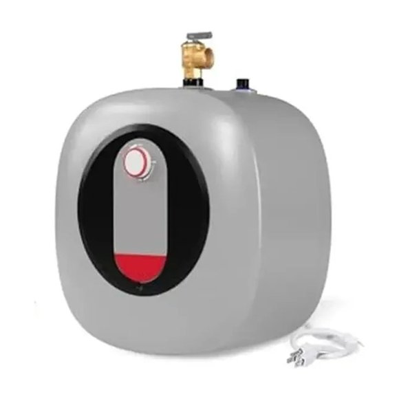 Electric Mini Tank Water Heater Bundle Compact 2.5 Gallon Instant Hot Water Stainless Steel