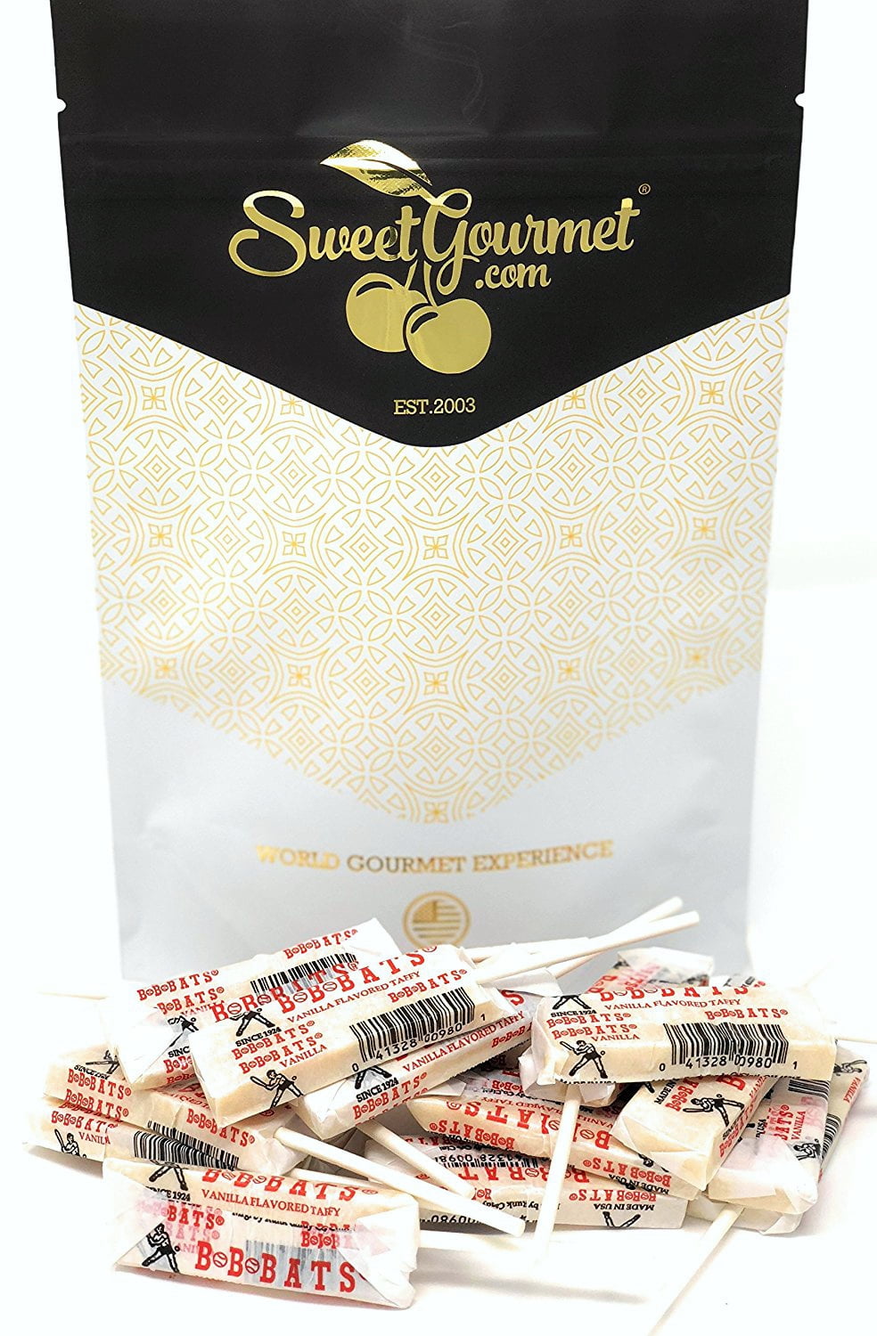 BBBats Original Taffy Chews Vanilla Flavor Pops Suckers Bulk Candy