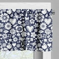 thumbnail image 5 of Ambesonne Navy Valance & Curtain, Heart Butterflies Leafs, 55"x45", Navy Blue and White, 5 of 7