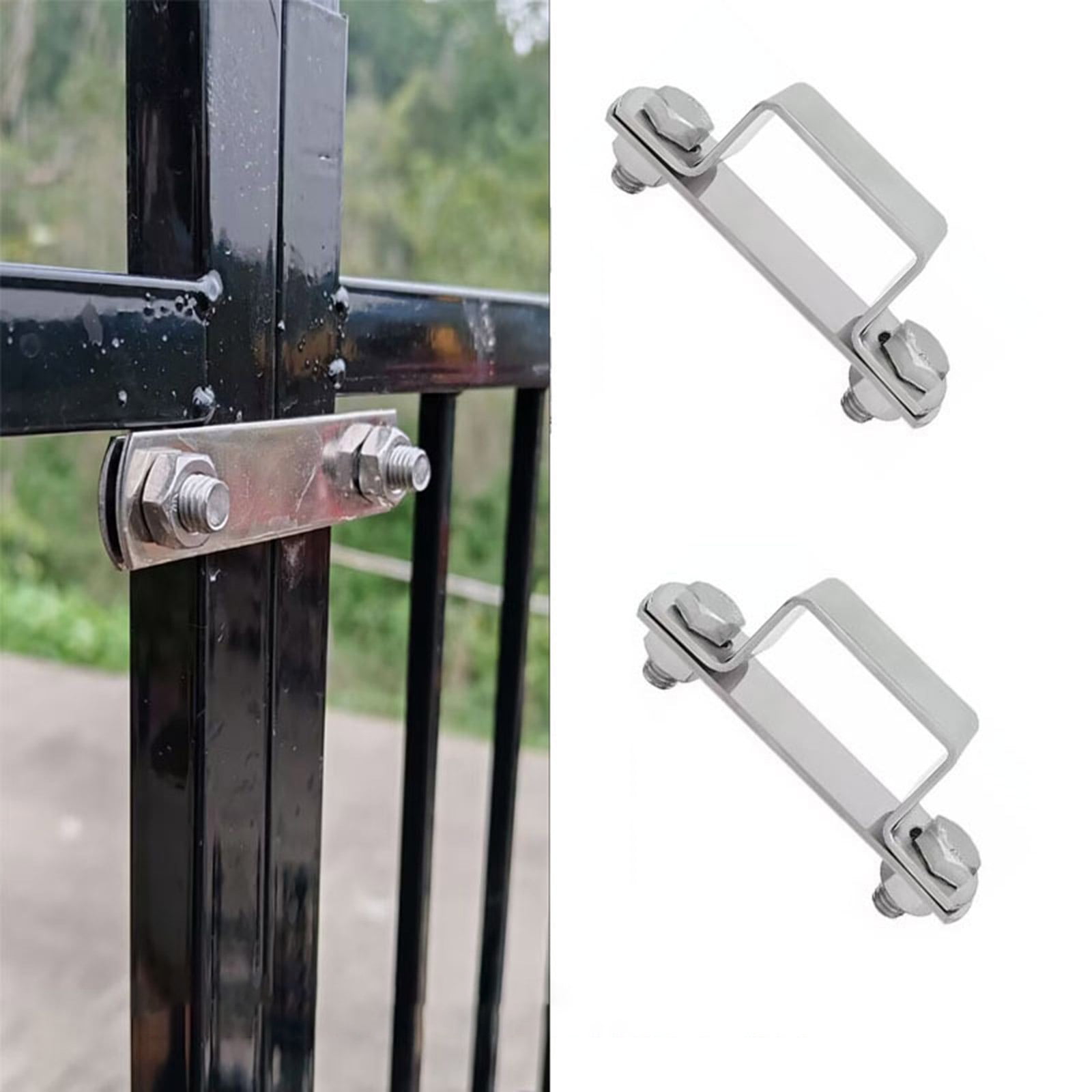 4Pcs Pipe Clamp U Shaped Connector Bracket Metal Steel Rod Security Holder Brackets for Door Window Shed Enduring