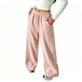 thumbnail image 4 of ZHOGXU Classic Solid Color Elastic Waist Drawstring Wide Leg Jogger Kids Girls Pants With Pocket Comfortable Everyday Wear, 4 of 4