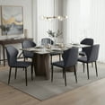 thumbnail image 6 of LeisureMod Mosaic Dining Upholstered Fabric Side Foam Cushioned Modern Accent Chair with Metal Legs for Living Room, Kitchen, Charcoal, 6 of 15