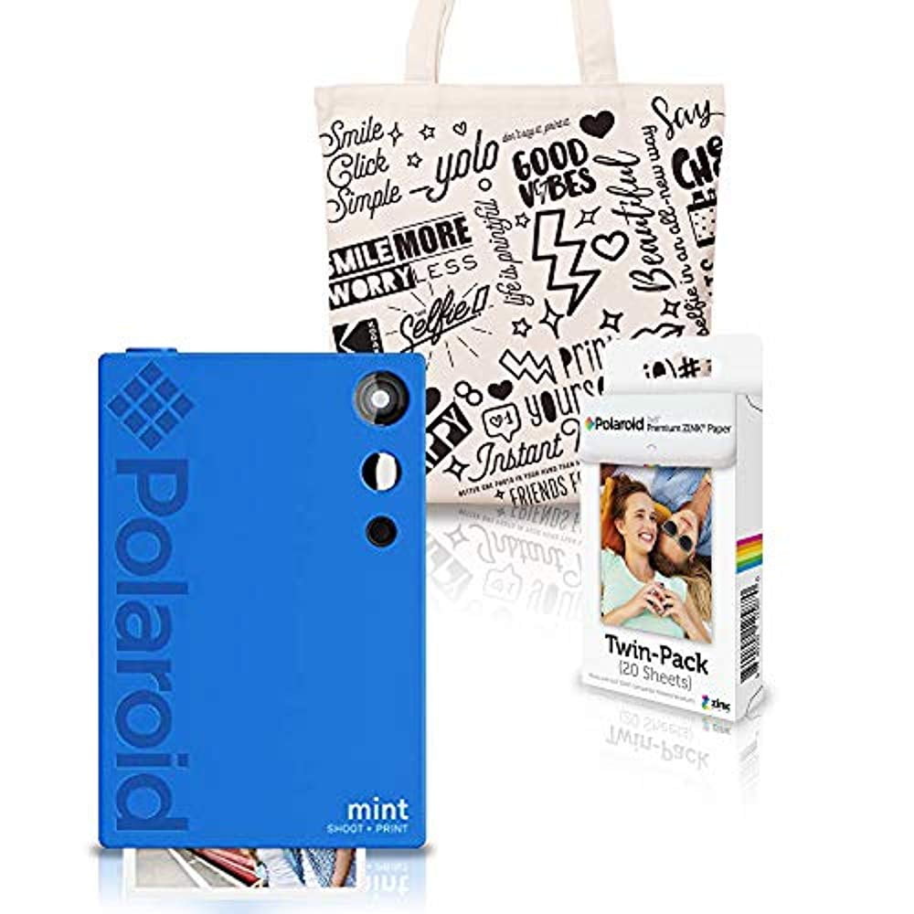 Polaroid Mint Instant Camera (Blue) Starter Kit with Tote Bag Walmart