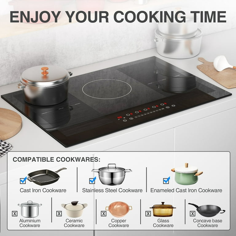 VBGK Induction Cooktop 30 inch 5 Burner Electric Hot Plate for