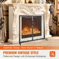 thumbnail image 3 of KFFKFF Single Panel Fireplace Screen with Door, Robust Iron Mesh, 39"(L) x31.6"(H) Spark Protection Cover, Easy Setup, Independent Fire Barrier Grid for Lounge Home Ornament Retro, 3 of 9