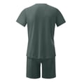 thumbnail image 2 of PEASKJP Summer Short Sets Men 2 Piece Outfits Men's Shirt and Shorts Set Short Sleeve Casual Summer Outfits (Green,3XL), 2 of 4