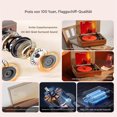thumbnail image 3 of Reproductor de CD Retro Estilo Maleta con Altavoz Bluetooth Audiophile, Madera de Nogal, Recargable 3600mAh con Mando a Distancia, 3 of 5