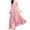 Pink, variant on Womens Wedding Guest Dresses Plus Size V-Neck Solid Color Short Sleeve Chiffon Waist Closing Evening Dress