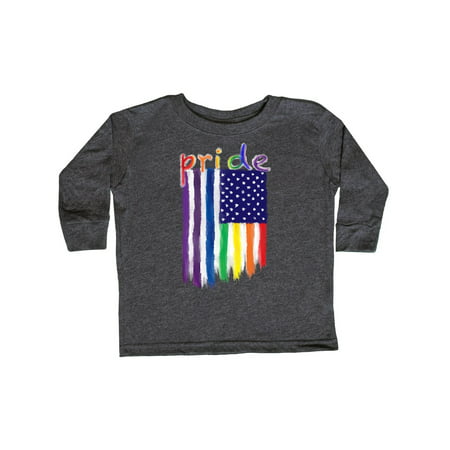 

Inktastic Painted American Rainbow Flag with Pride Gift Toddler Boy or Toddler Girl Long Sleeve T-Shirt