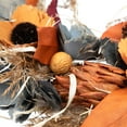 thumbnail image 5 of Northlight Shaved Wood Sunflowers and Wheat Small Artificial Fall Harvest Wreath - 12" - Unlit, 5 of 7